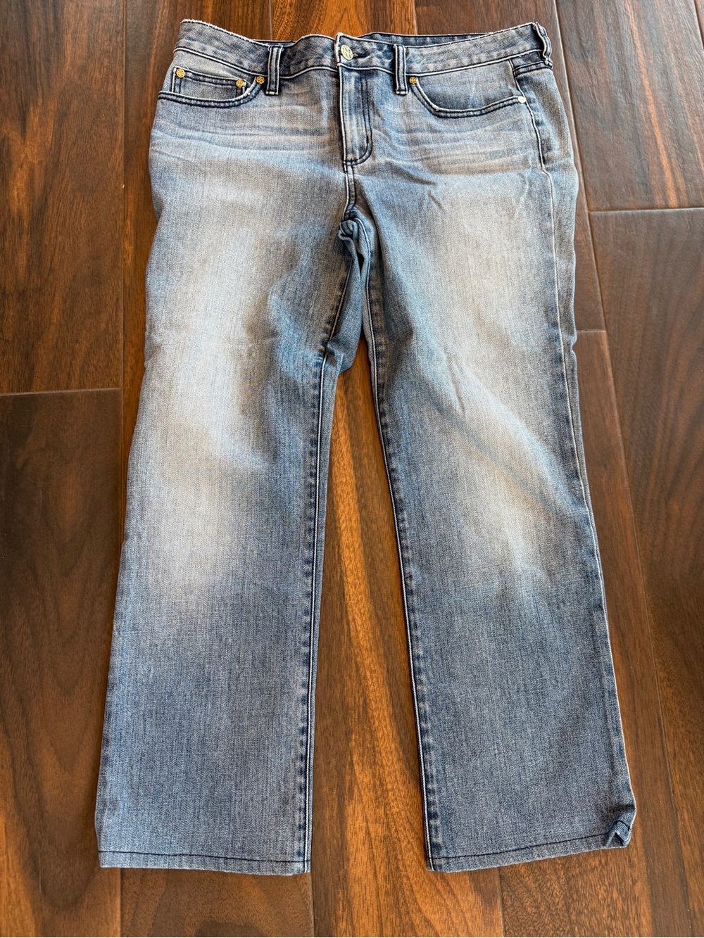 Tory Burch VGUC Straight Leg Jeans Light Wash Blue Denim Size 32